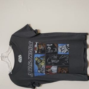 Star Wars women's green tee with short sleeves. Large size. Split at both sides.